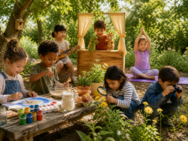 Une image de l‘activité De l’art à la cuisine en passant par la musique, l’éveil au théâtre, la découverte du yoga ou l’observation de la nature, partons à la découverte… organisée par Apprends et Rêve, activités pour enfants et ados à Paris